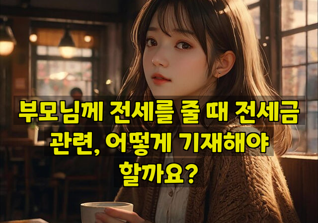 부모님께 전세를 줄 때 전세금 관련, 어떻게 기재해야 할까요?